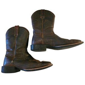 Ariat Brown Mens Leather Cowboy Boots Size 9.5D Western Square Toe Style 1001096